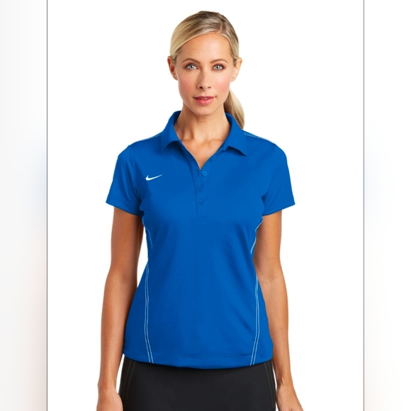 NWT Nike Golf Dri-FIT Polo Shirt Women’s M Blue Stay Cool PS Promoshop Logo - Picture 1 of 10